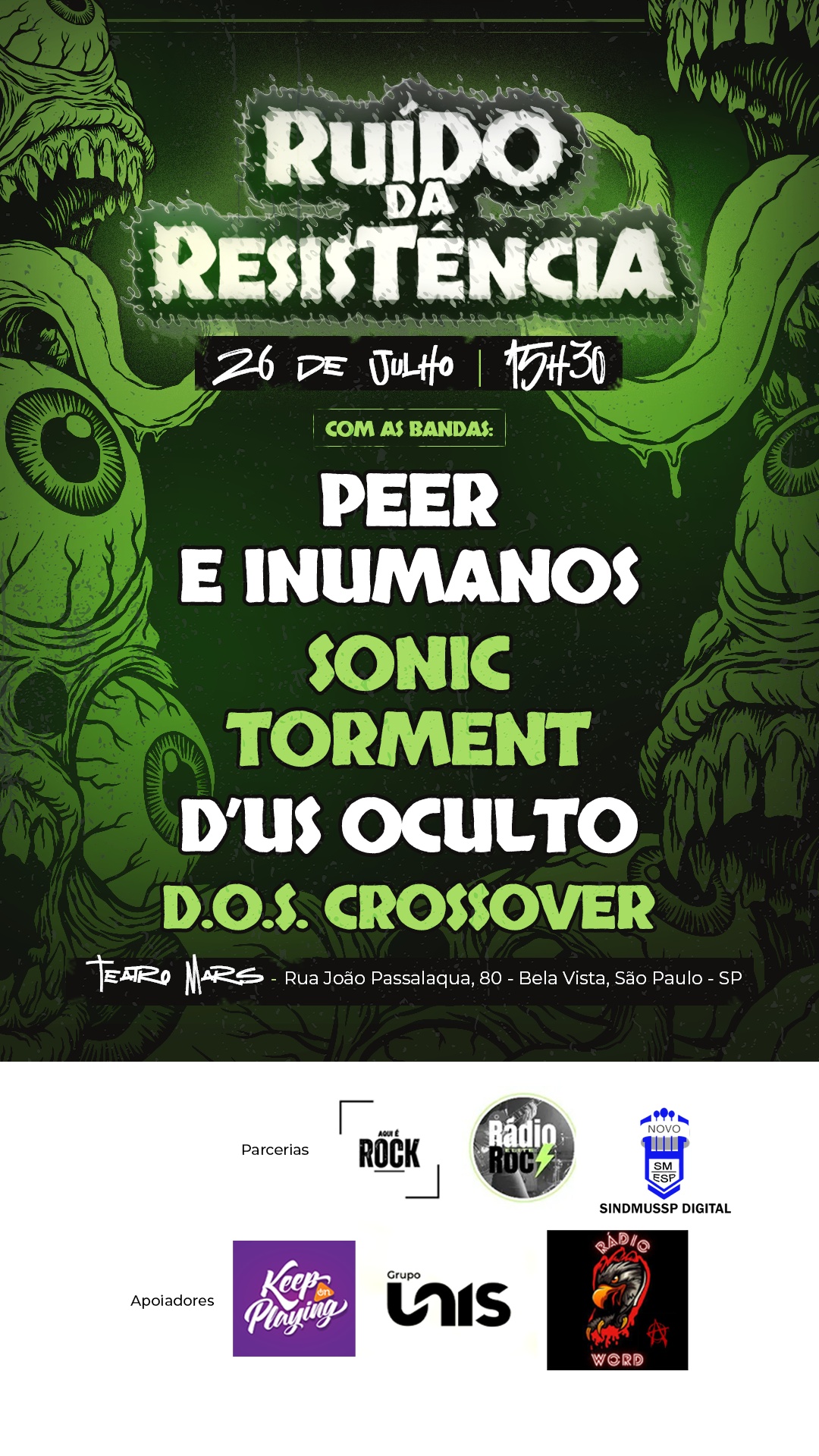 Flyer Ruído da Resistência - 26 de Julho
